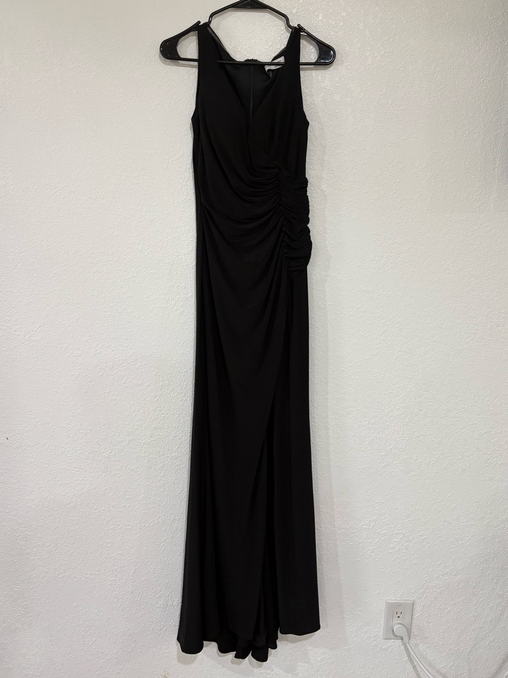 Mac Duggal Sleeveless Jersey Wrap High Slit Gown Size 2 - Picture 3 of 5
